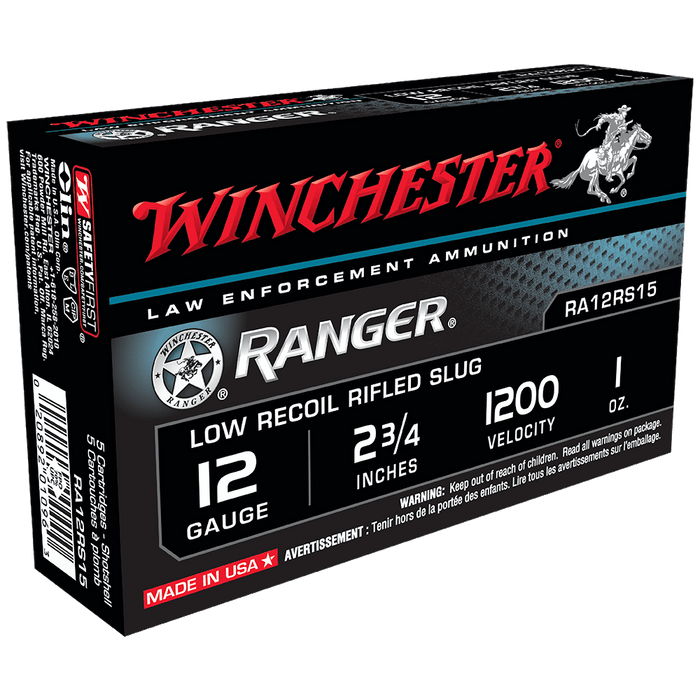 WINCHESTER SHOTSHELL RANGER 12 GA SLUG 28 GM 1200 FPS 5 PK