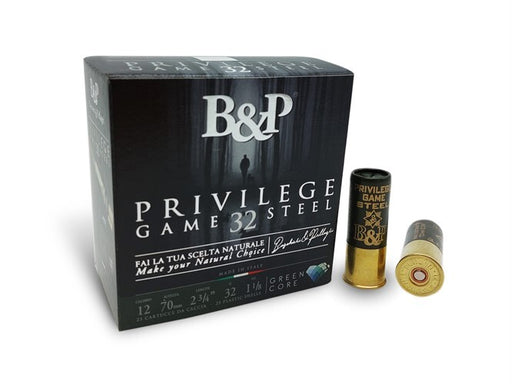 B&P 12G PRIVILEDGE GAME STEEL 32GM #4 SLAB 250