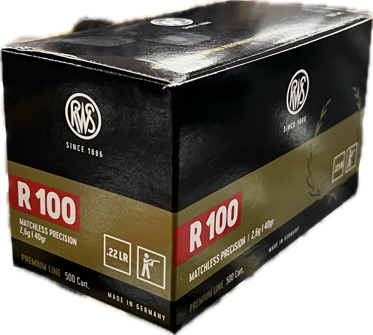 RWS RIMFIRE 22 LR R100 40 GR LRN 500 PK — H Rehfisch & Co