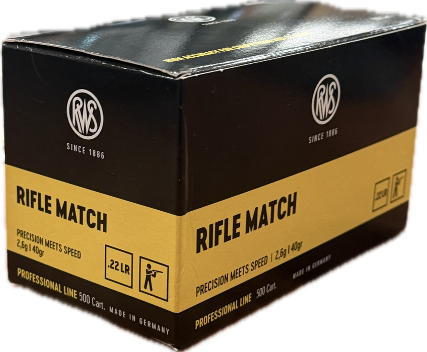 RWS RIMFIRE 22 LR RIFLE MATCH 40 GR LRN 500 PK