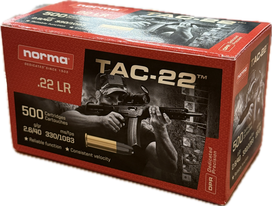 NORMA RIMFIRE TAC-22 22LR 40 GR 1083FPS BRICK 500 