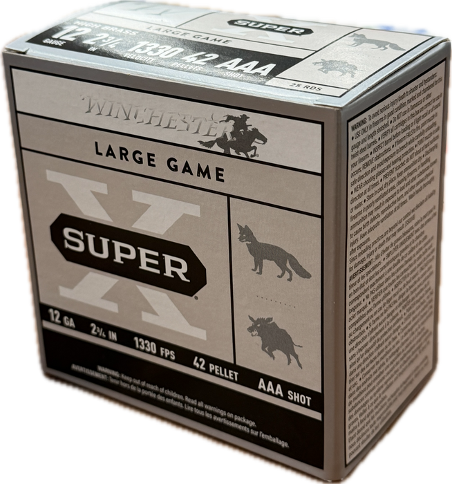 WINCHESTER SUPER X 12 GA  AAA 2-3/4" 42 PELLET 25 PK