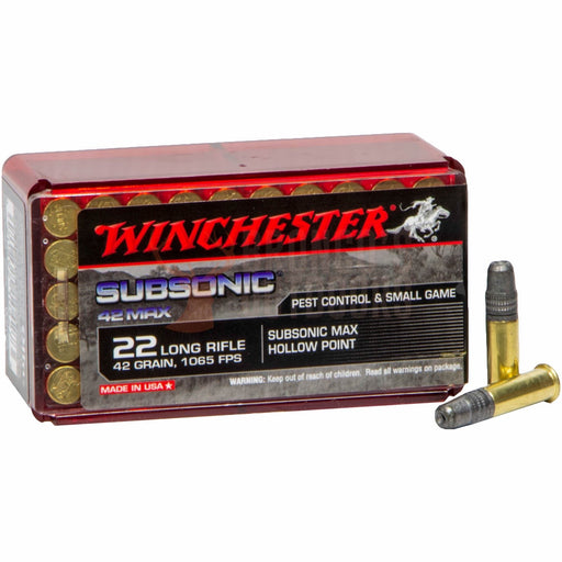 WINCHESTER RIMFIRE 22LR SUBSONIC 42 GR MAX 50 PK