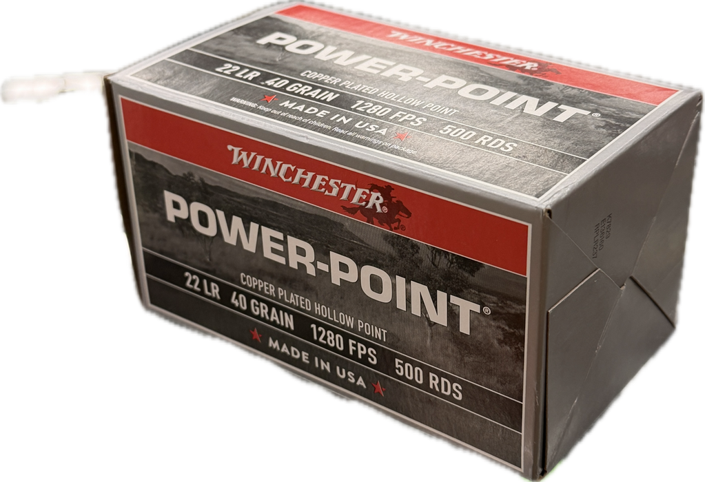 WINCHESTER RIMFIRE 22LR POWERPOINT 40 GR HP 500 PK
