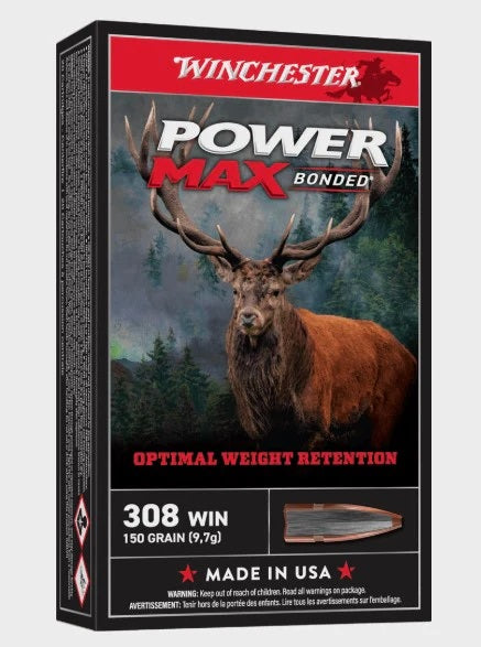 WINCHESTER POWER MAX BONDED 308WIN 150G PHP 20PK