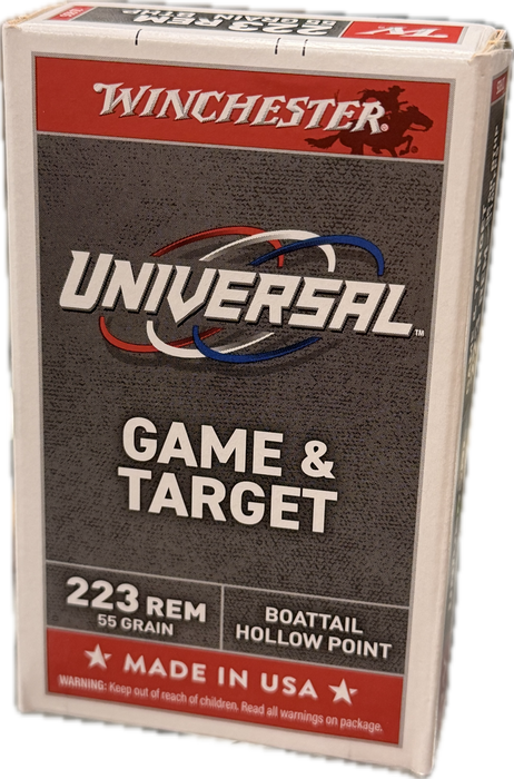 WINCHESTER CENTERFIRE UNIVERSAL GAME & TARGET 223 REM 55 GR BTHP 20 PK
