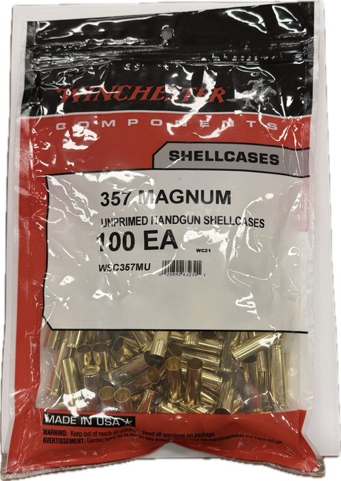 WINCHESTER UNPRIMED BRASS 357 MAGNUM 100PK
