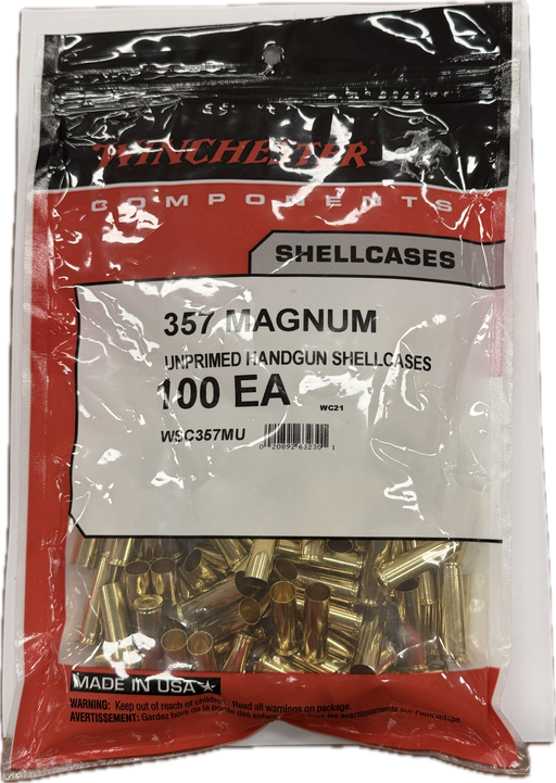 WINCHESTER UNPRIMED BRASS 357 MAGNUM 100PK