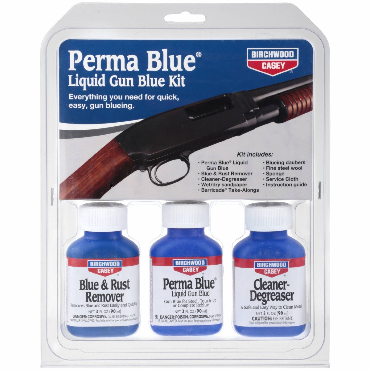 BIRCHWOOD CASEY PERMA BLUE LIQUID GUN BLUE FINISH KIT — H Rehfisch & Co