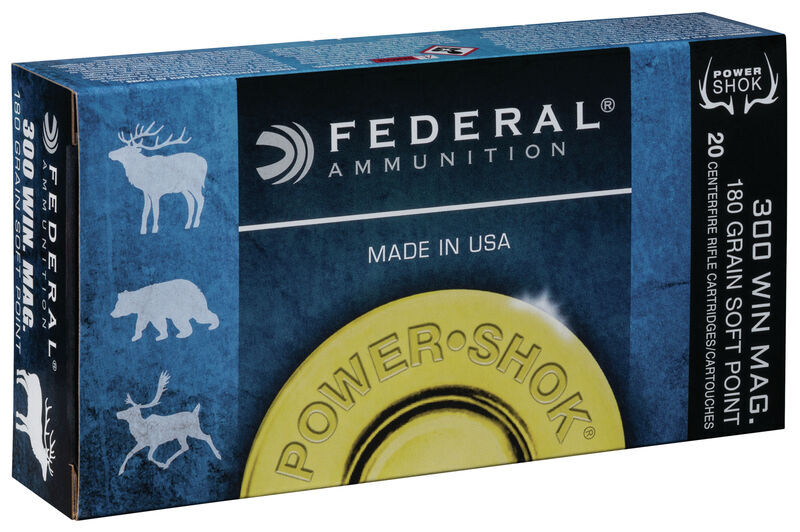FEDERAL CENTERFIRE 300 WIN MAG 180 GR SP POWER-SHOK 20 PK