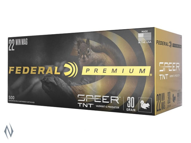 FEDERAL RIMFIRE 22WMR 30GR TNT JHP 2200FPS 500 PK