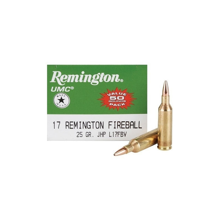 REMINGTON CENTREFIRE 17 REMINGTON FIREBALL 25GR JHP 50 PK