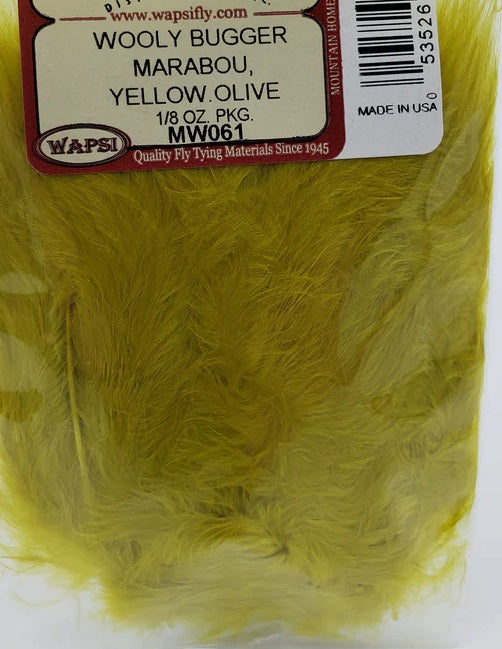 WAPSI SELECT MARABOU PLUMES YELLOW OLIVE [COLOUR:YELLOW OLIVE]