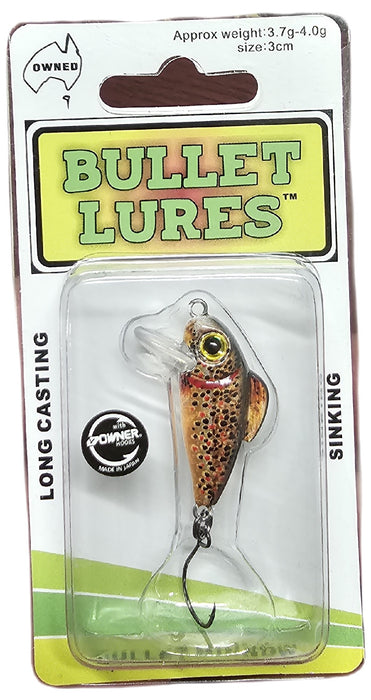 BULLET LURES 3CM MINNOW SINKING BROWN TROUT [LURECOLOUR:BROWN TROUT]