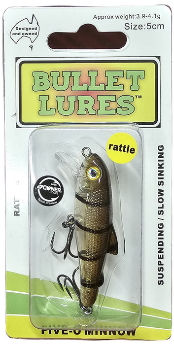 BULLET LURES FIVE-O MINNOW SUSPEND RATTLE GUDGEON [LURECOLOUR:GUDGEON]