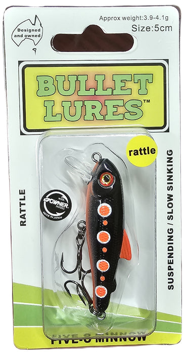 BULLET LURES FIVE-O MINNOW SUSPEND RATTLE BLACK WIDOW [LURECOLOUR:BLACK WIDOW]