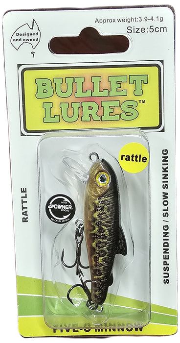 BULLET LURES FIVE-O MINNOW SUSPEND RATTLE TIGER TROUT [LURECOLOUR:TIGER TROUT]