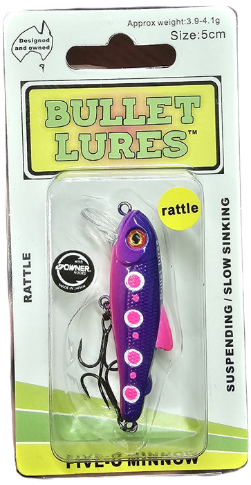 BULLET LURES FIVE-O MINNOW SUSPEND RATTLE [LURECOLOUR:ANGOLINA]