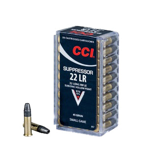 CCI RIMFIRE 22LR SUPPRESSOR 45GN 970FPS (C957) 50 PK