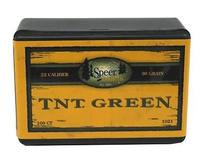 SPEER PROJECTILE TNT GREEN 22CAL 30 GR TNT GREEN HP 100CT (S1021)