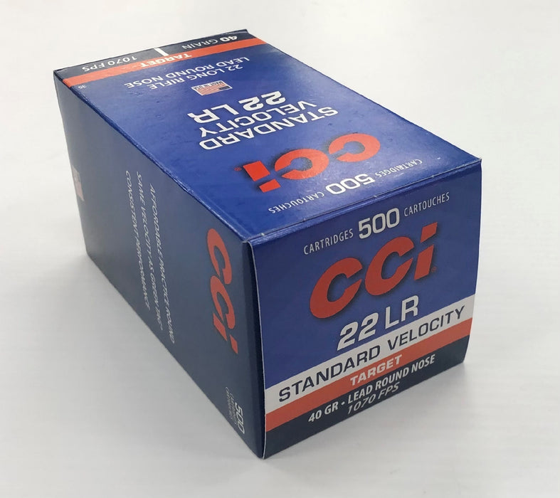 CCI RIMFIRE 22LR STANDARD VELOCITY 40GR 1070FPS (C35) BRICK (500)