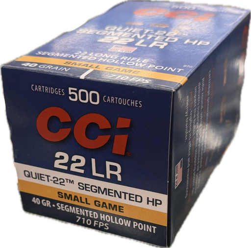 CCI RIMFIRE 22LR QUIET SEGMENTED HP 40GR 710FPS 500PK (C970)