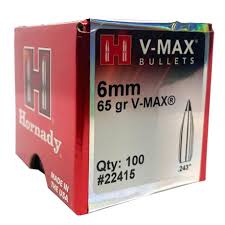 HORNADY PROJECTILE 6MM 65GR V-MAX 100PK (H22415)