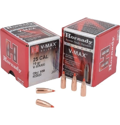 HORNADY PROJECTILE .257 75GR V-MAX 100PK (H22520) 