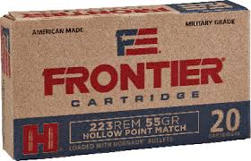 HORNADY FRONTIER 223REM 55GR HOLLOW POINT MATCH 20PK