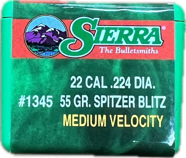 SIERRA PROJECTILE .22 55GR BLITZ VARMINT (1345)