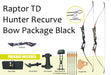 REDZONE RECURVE BOW PACKAGE- RAPTOR TD HUNTER 50LB 58" BLACK RH 