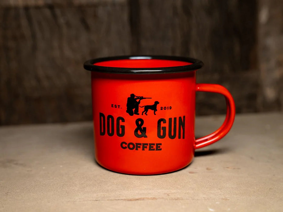 DOG & GUN ENAMEL MUG OUTBACK RED LIMITED ED