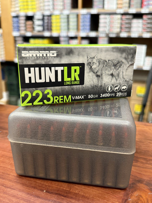 AMMO INC HUNTLR 223REM 50G V-MAX 3400FPS 100PK
