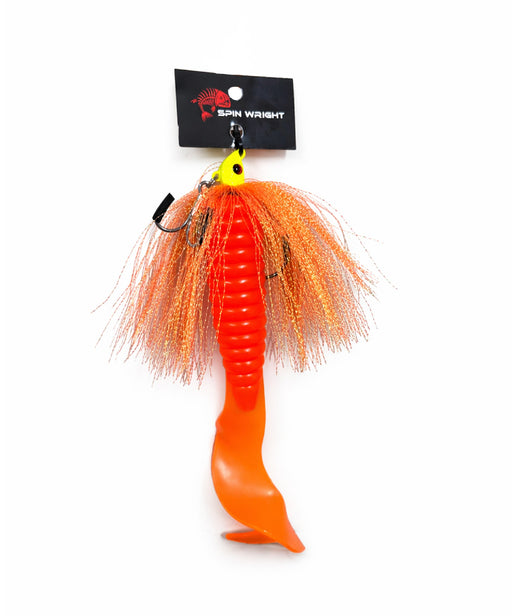 SPINWRIGHT LURES FLUFFBALL GRUB 12" 1OZ [LURECOLOUR:ORANGE]