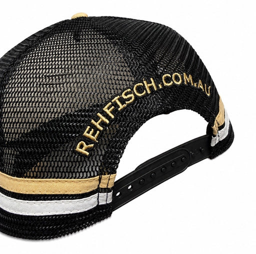 REHFISCH OUTDOORS TRUCKER CAP TAN/BLACK