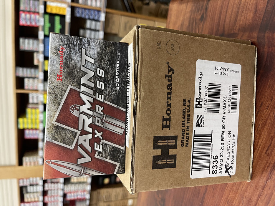 HORNADY CENTERFIRE 22-250 REM 50GR V-MAX BRICK (200) 