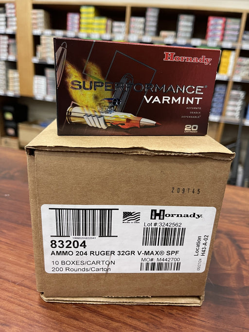 HORNADY CENTERFIRE 204 RUGER 32GR V-MAX BRICK (200)