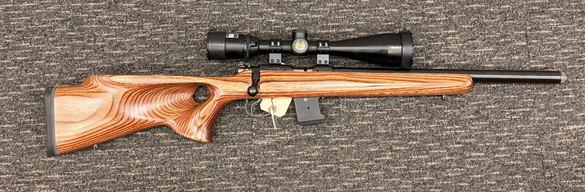 S/H CZ 455 THUMBHOLE VARMINT 17 HMR S/N- B045662 STK- 36598