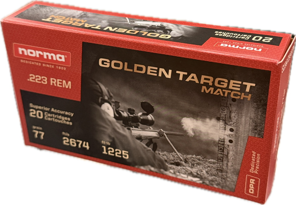 NORMA 223REM 77GR GOLDEN TARGET 20PK