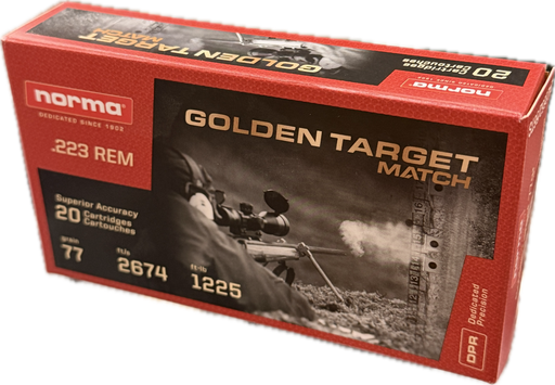 NORMA 223REM 77GR GOLDEN TARGET 20PK