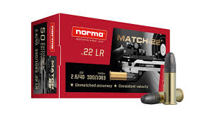 Match 22 Rimfire NORMA RIMFIRE 22 LR MATCH-22 40 GR LRN 50 PACK — H Rehfisch & Co