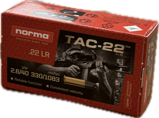 NORMA RIMFIRE TAC-22 22LR 40 GR 1083FPS 50 PK