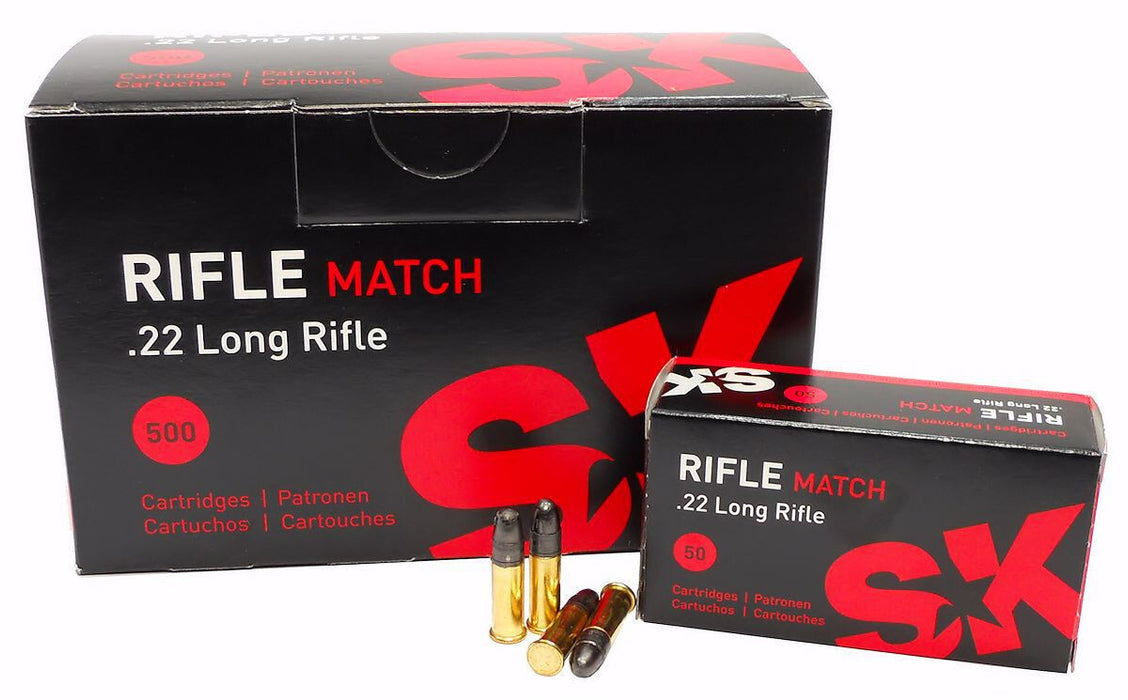 SK RIMFIRE 22LR 40 GR RIFLE MATCH 1050FPS BRICK 500 PK