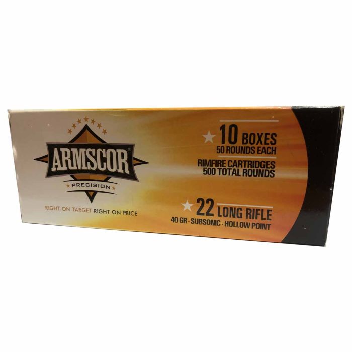 ARMSCOR RIMFIRE 22 LR 40 GR HP SUBSONIC 500 PK