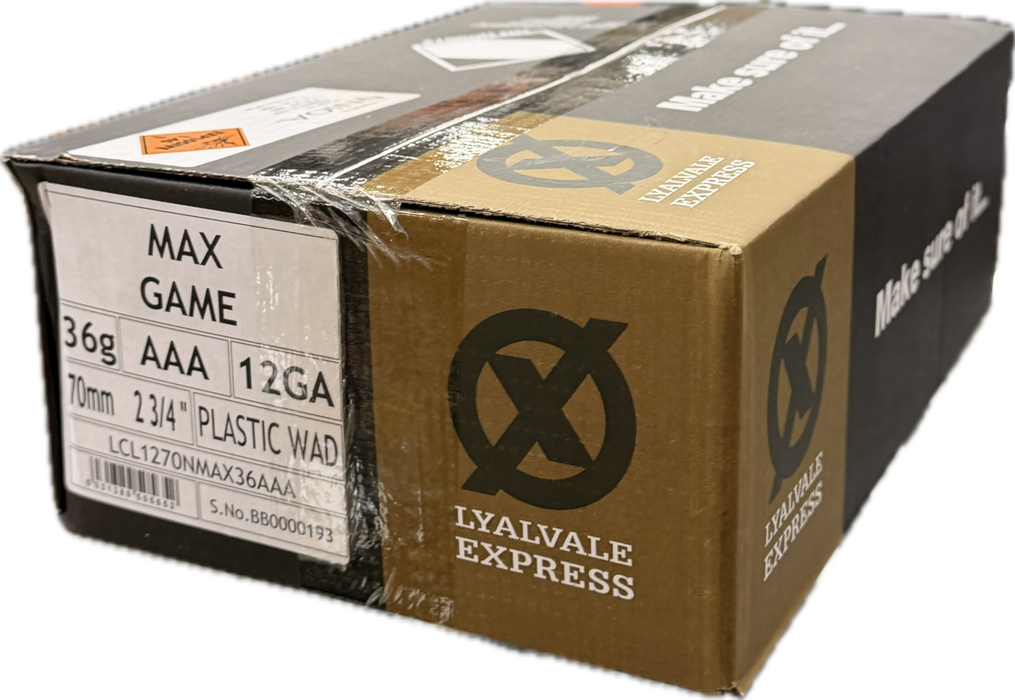 LYALVALE EXPRESS MAX GAME 12 GA 36 GRV AAA 250 PK