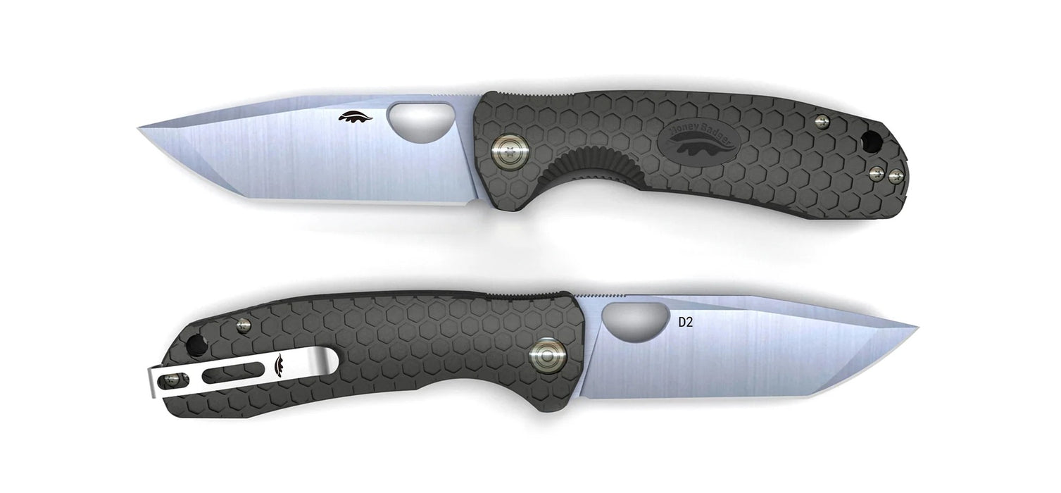 HONEY BADGER TANTO PLAIN D2 - LARGE BLACK