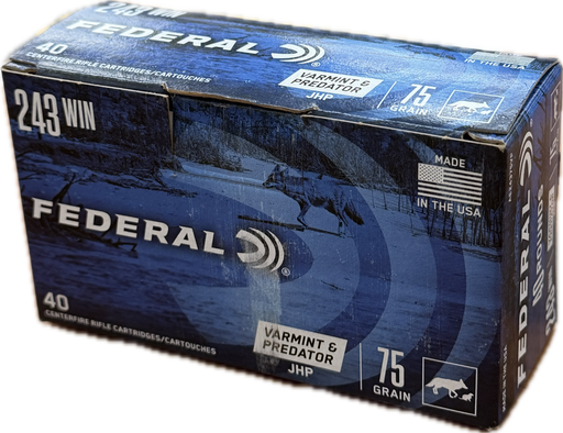 FEDERAL CENTERFIRE 243 WIN 75 GR JHP VARMINT 40PK