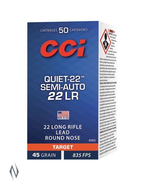 CCI RIMFIRE 22 LR QUIET SEMI AUTO 45 GR LRN 835 FPS