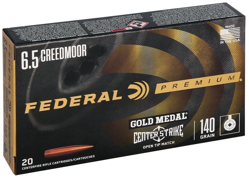 FEDERAL CENTERFIRE 6.5 CREEDMOOR 140 GR GOLD MEDAL CENTERSTRIKE 20 PK