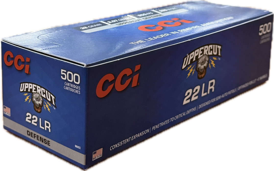 CCI RIMFIRE 22 LR UPPERCUT 32 GR JACKETED HP 500 PK